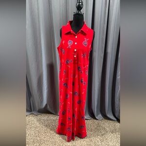 ZIP Code NWT vintage sleeveless, collared, maxi dress, medium